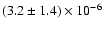 $\left(3.2 \pm 1.4\right) \times 10^{-6}$
