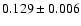 $ 0.129 \pm 0.006$