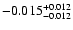 $\rm -0.015_{-0.012}^{+0.012}$