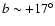 $b \sim +17^\circ$