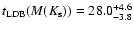 $t_{\rm LDB}(M(K_{\rm s}))=28.0^{+4.6}_{-3.8}$