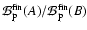 ${\cal B}_{\rm p}^{\rm fin}(A)/{\cal B}_{\rm p}^{\rm fin}(B)$