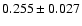 $0.255 \pm 0.027$