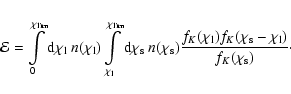 \begin{eqnarray*}{\cal E} = \int\limits_0^{\chi_{\rm lim}} {\rm d} \chi_{\rm l} ...
...{\rm l}) f_K(\chi_{\rm s}-\chi_{\rm l})}{f_K(\chi_{\rm s})}\cdot
\end{eqnarray*}