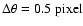 $\Delta \theta = 0.5 \ \rm pixel$