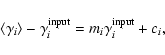 \begin{displaymath}%
\langle \gamma_i \rangle - \gamma_i^{\rm {input}}=m_i\gamma_i^{\rm {input}}+c_i,
\end{displaymath}