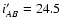 $i^{\prime}_{AB} = 24.5$