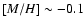 $[M/H] \sim-0.1$