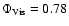 $\Phi_{\rm Vis}=0.78$