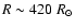 $R\sim 420~R_\odot$