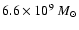 $6.6\times
10^9~M_{\odot}$