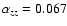 $\alpha_{zz} = 0.067$