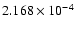 $ 2.168\times 10^{ -4}$