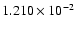 $ 1.210\times 10^{ -2}$