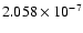 $ 2.058\times 10^{ -7}$