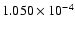 $ 1.050\times 10^{ -4}$
