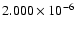 $ 2.000\times 10^{ -6}$