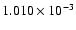 $ 1.010\times 10^{ -3}$