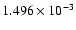$ 1.496\times 10^{ -3}$