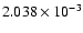 $ 2.038\times 10^{ -3}$