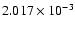 $ 2.017\times 10^{ -3}$
