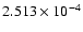 $ 2.513\times 10^{ -4}$