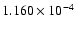 $ 1.160\times 10^{ -4}$
