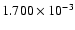 $ 1.700\times 10^{ -3}$