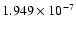 $ 1.949\times 10^{ -7}$