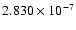 $ 2.830\times 10^{ -7}$