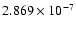 $ 2.869\times 10^{ -7}$