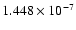 $ 1.448\times 10^{ -7}$