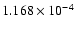 $ 1.168\times 10^{ -4}$