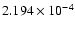 $ 2.194\times 10^{ -4}$
