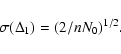 \begin{displaymath}\begin{array}{l}
\sigma (\Delta_{1}) = (2/nN_{0})^{1/2}. \\
\end{array}\end{displaymath}