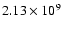 $2.13\times10^{9}$