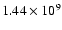 $1.44\times10^{9}$