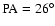 $\rm PA=26^{\circ }$