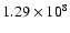 $1.29\times10^{8}$