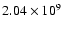 $2.04\times10^{9}$