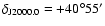 $\delta_{\rm J2000.0}= +40^{\circ} 55^{\prime}$