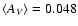 $\langle A_V\rangle = 0.048$