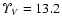 ${\it\Upsilon_V} = 13.2$