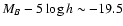 $M_B-5\log h \sim-19.5$