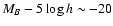 $M_B-5\log h
\sim-20$