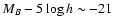 $M_B-5\log h \sim
-21$