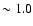 ${\sim 1.0}$