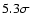 $5.3\sigma$