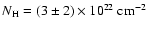 $N_{\rm H}=(3\pm2)\times10^{22}~{\rm cm}^{-2}$