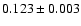 $0.123\pm0.003$